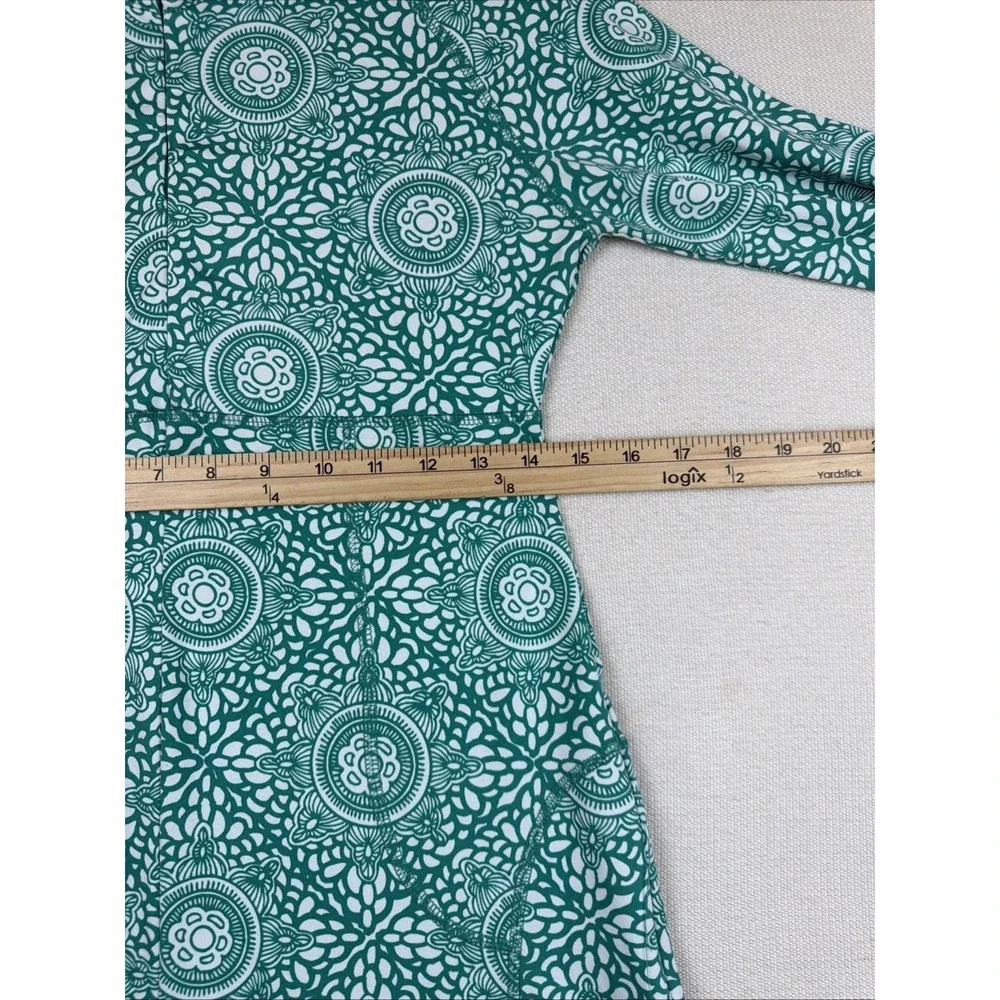 Soybu Dress Women's Size Small Green White Mock Neck Sport Quarter Zip Athletic